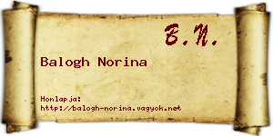 Balogh Norina névjegykártya